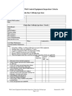 Intermediate Well Control Equipment Inspection Criteria: Equipment Group: Choke Line Coflexip Type Hose