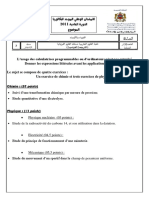 Examen National Physique Chimie SPC 2011 Normale Sujet