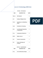 Bachelor of Science in Criminology (Bscrim) : First Year First Semester Code Descriptive Title Units