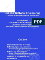 CSE584: Software Engineering: Lecture 1: Introduction & Overview