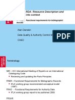 Putting RDA: Resource Description And: Access Into Context