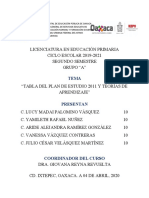 Tabla Del Plan de Estudio 2011 y Teorías de Aprendizaje Bpa