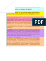 Static Pressure Calculation Sheet