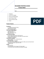 Worldwide Sporting Goods Product Sheet: Product - by Order of Sales