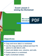 Excel Lesson 3: Organizing The Worksheet