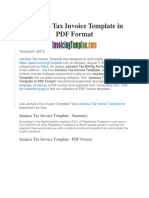 Jamaica Tax Invoice Template in PDF Format