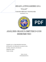 Análisis Granulométrico Con Hidrómetro