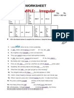 PAST SIMPLE: Irregular: Grammar Worksheet