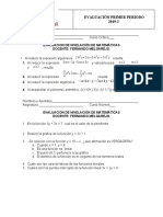 Evaluaciones de Nivelacion Matematicas