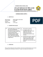 Pelaksanaan Kegiatan Belajar Mengajar Di Rumah (Online) : Lembar Kerja Siswa (LKS)