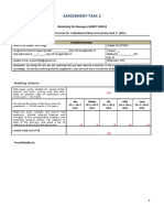 Assessment Task 2: Marking Criteria Form For "Individual Written Assessment Task 2" (40%)