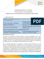 Syllabus Del Curso Investigación en Ciencias Sociales