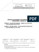 Method Statement For Precast Post Tensioned I-Beams at