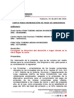 Carta Condonación de Arriendo