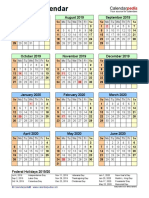 Split Year Calendar 2019 2020 Portrait Year at A Glance