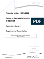 Tutorial Letter 102/3/2020: Forms of Business Enterprises