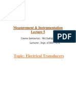 Topic: Electrical Transducers: Measurement & Instrumentation