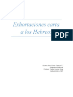 Exhortaciones en La Carta A Los Hebreos