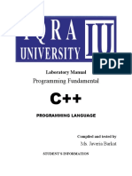 Programming Fundamental: Laboratory Manual