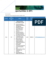 Opportunities in BFS: Location Cca / Operational Role Skill Set Grade HR SO#-line Item POC