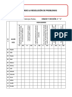 Lista de Cotejo para Evaluar Resolución de Problemas