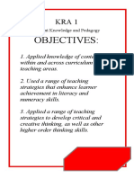 Objectives:: Content Knowledge and Pedagogy