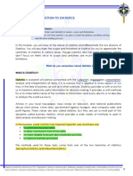 Module 1: Introduction To Statistics: Learning Outcomes