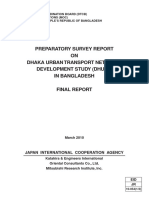 Preparatory Survey Report On Dhaka Urban Transport Network Development Study (Dhuts) in Bangladesh