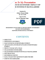 Welcome To My Presentation: Topic Name: Socio-Economic Impact of Solar Home System in Bangladesh