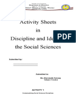 Activity Sheets in Discipline and Ideas in The Social Sciences