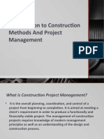 Introduction To Construction Methods and Project Management