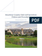 Stonebriar Country Club Golf Operations Policies and Procedures