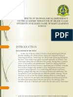 The Effects of Technological Dependency On The Academic Behaviour of Grade 12-Gas Students of Blessed Name of Mary Learning School