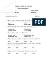 Ix Maths Weekly Assessment