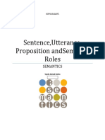 Sentence, Utterance, Proposition Andsemantic Roles: Semantics