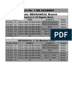 India's No. 1 IES ACADEMY Schedule: MECHANICAL Branch