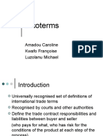 Incoterms: Amadou Caroline Kwafo Françoise Luzolanu Michael