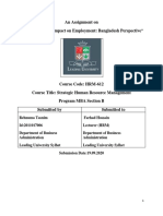 An Assignment On "Covid 19 and Its Impact On Employment: Bangladesh Perspective"