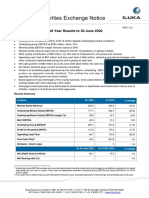 Australian Securities Exchange Notice: Half Year Results To 30 June 2020