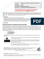 Module 3: The Professionals and Practitioners in The Discipline of Communication