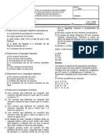 Atividade 7° Pensamento Algébrico