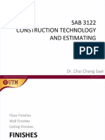 SAB 3122 Construction Technology and Estimating: Finishes