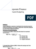 Corporate Finance: Capital Budgeting