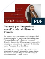 Yelena Meza Torres - Vacancia Por Incapacidad Moral A La Luz Del Derecho Francés