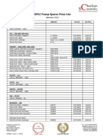 HPLC Pump Spares Price List: January 2020