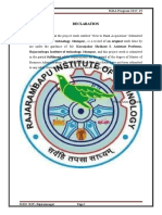 Declaration: Rajarambapu Institute of Technology, Islampur, and This Project Work Is Submitted