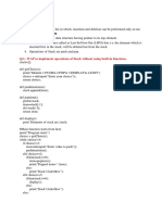 Stack: Q1:-WAP To Implement Operations of Stack Without Using Built-In Functions