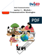 Quarter 1 - Module: Communicative Strategies: Oral Communication