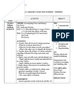 Example of Daily Lesson Plan - Science