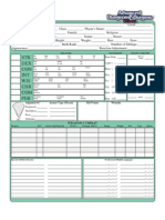 AD&D 2nd Edition Player Character Record